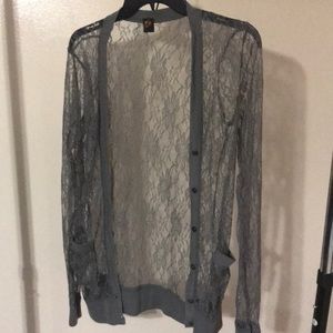 Gray dressing lace sweater